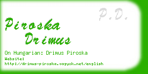 piroska drimus business card